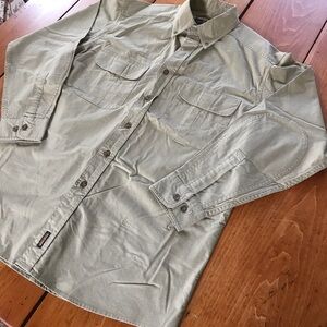 Woolrich Khaki Canvas Shirt - Size Large